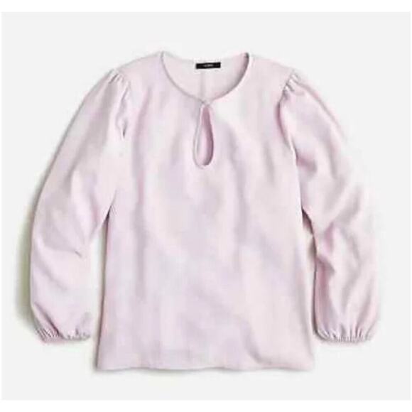 NWT J.Crew Puff-Sleeve Satin Back Crepe Top In Lavender Size XSP - Picture 1 of 7